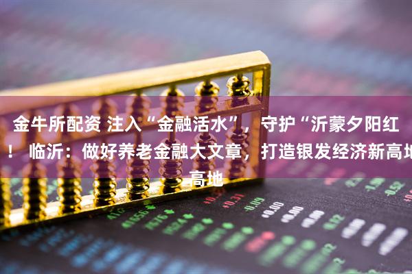 金牛所配资 注入“金融活水”，守护“沂蒙夕阳红”！ 临沂：做好养老金融大文章，打造银发经济新高地